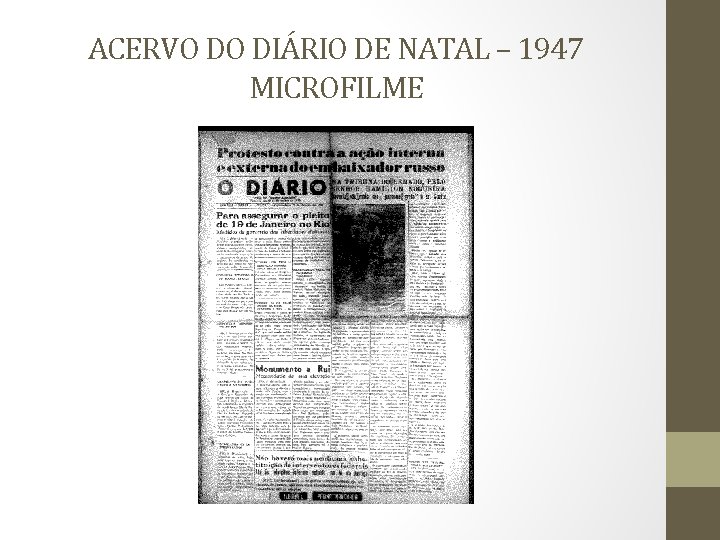 ACERVO DO DIÁRIO DE NATAL – 1947 MICROFILME 