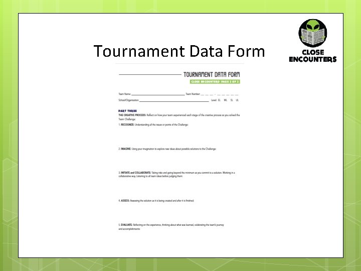 Tournament Data Form 