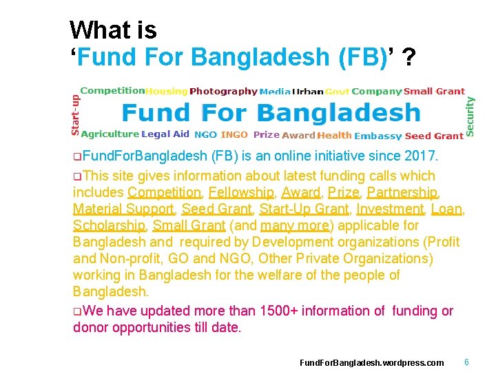 What is ‘Fund For Bangladesh (FB)’ ? q. Fund. For. Bangladesh (FB) is an What is ‘Fund For Bangladesh (FB)’ ? q. Fund. For. Bangladesh (FB) is an