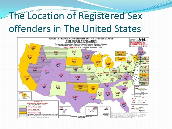 The Location of Registered Sex offenders in The United States 