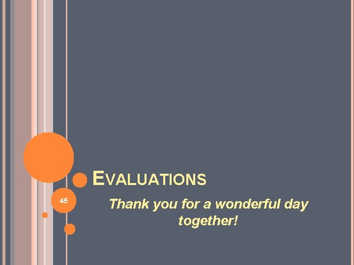 EVALUATIONS 45 Thank you for a wonderful day together! 