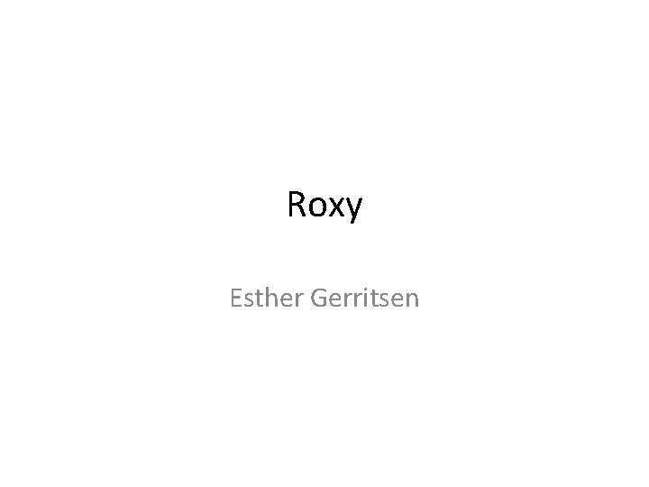 Roxy Esther Gerritsen 