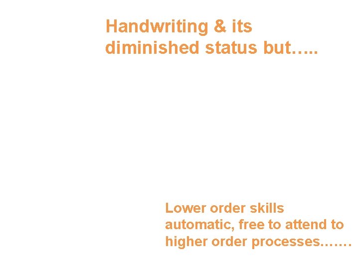 Handwriting & its diminished status but…. . “Children who struggle to retrieve letters from