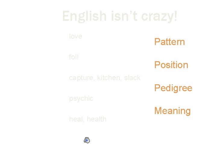 English isn’t crazy! love foil Pattern Position capture, kitchen, slack Pedigree psychic heal, health