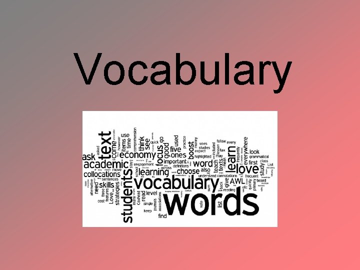 Vocabulary 