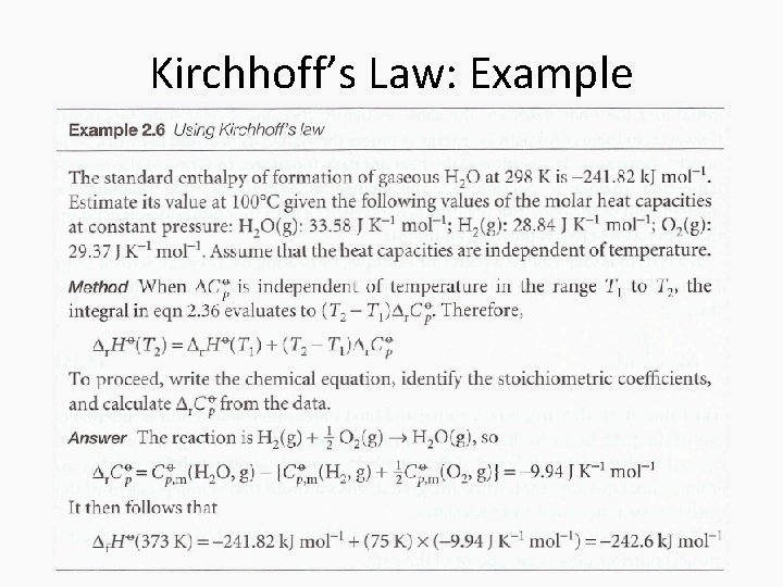 Kirchhoff’s Law: Example 