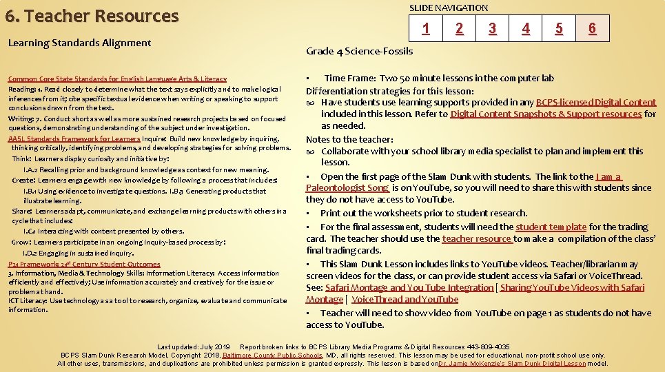 6. Teacher Resources Learning Standards Alignment Common Core State Standards for English Language Arts