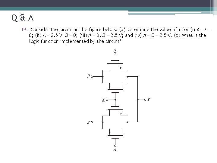 Q&A 19. Consider the circuit in the figure below. (a) Determine the value of