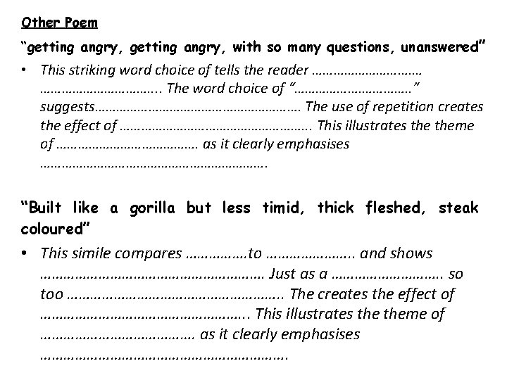 Other Poem “getting angry, with so many questions, unanswered ” • This striking word