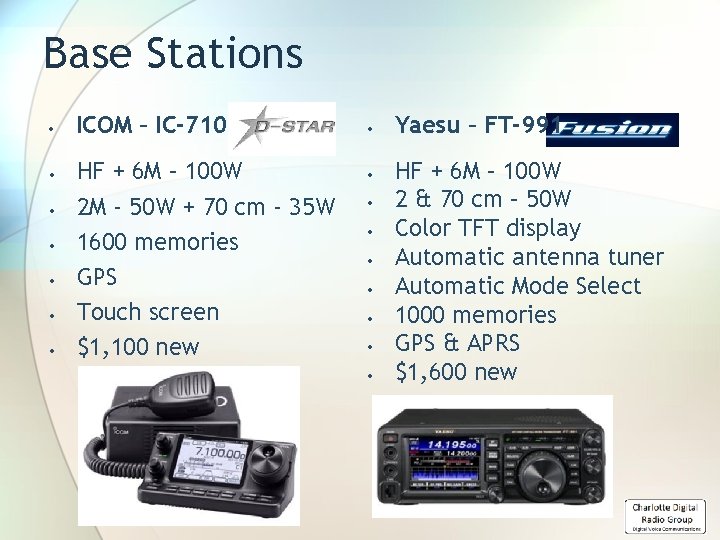 Base Stations ICOM – IC-7100 HF + 6 M – 100 W 2 M