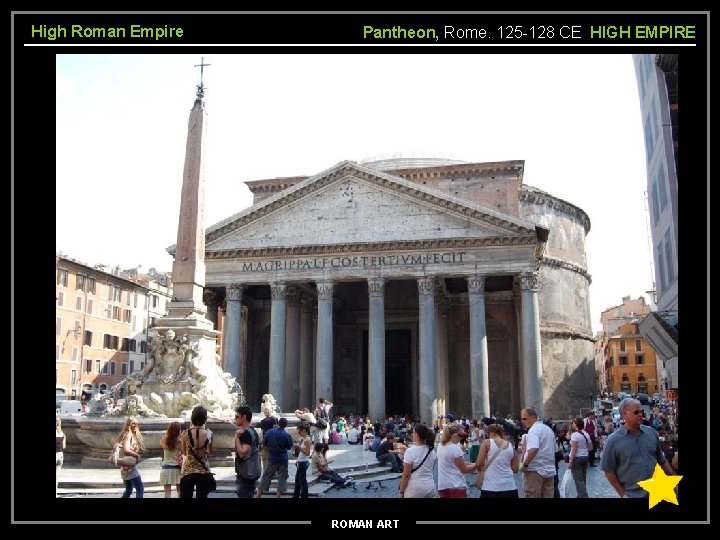 High Roman Empire Pantheon, Rome. 125 -128 CE HIGH EMPIRE ROMAN ART 