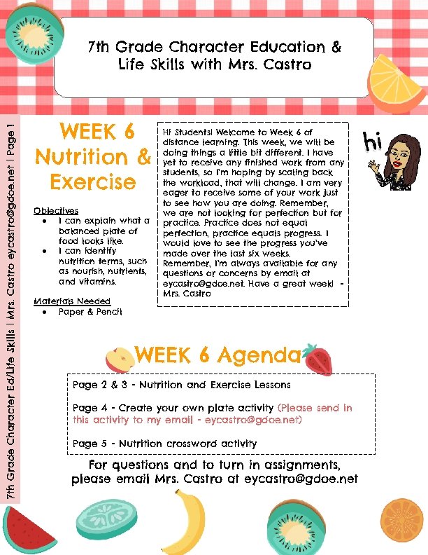 7 th Grade Character Ed/Life Skills | Mrs. Castro eycastro@gdoe. net | Page 1