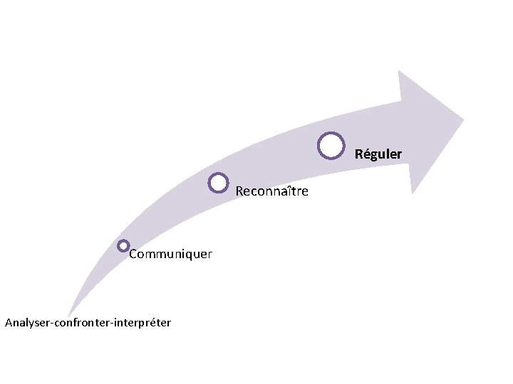 Réguler Reconnaître Communiquer Analyser-confronter-interpréter 