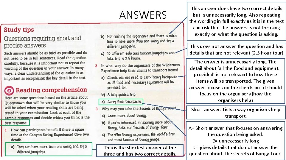 ANSWERS This answer does have two correct details but is unnecessarily long. Also repeating ANSWERS This answer does have two correct details but is unnecessarily long. Also repeating