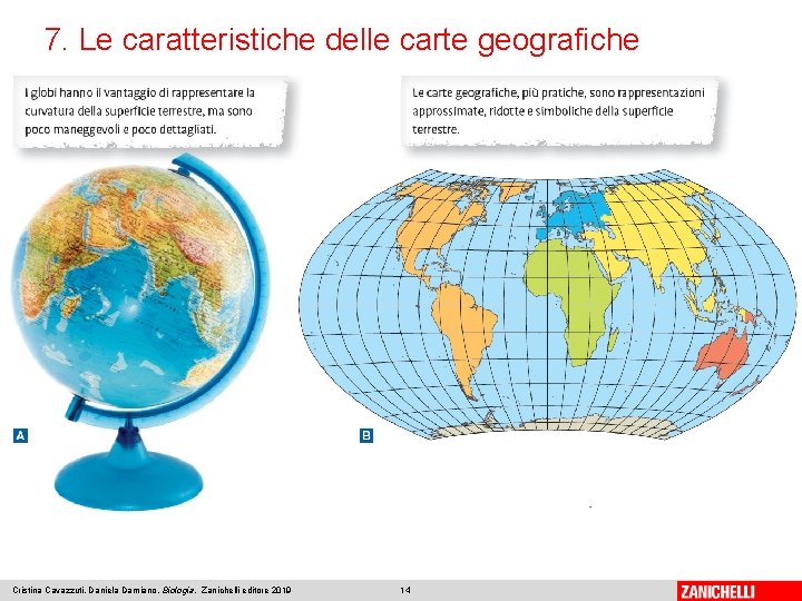 7. Le caratteristiche delle carte geografiche Cristina Cavazzuti, Daniela Damiano, Biologia, Zanichelli editore 2019