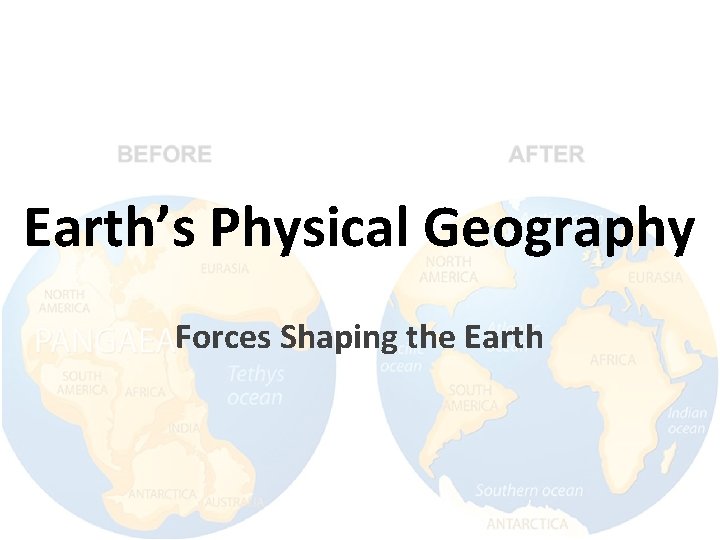 Earth’s Physical Geography Forces Shaping the Earth 