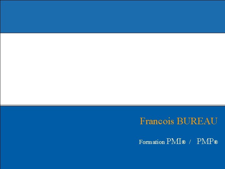 Francois BUREAU Formation PMI® / PMP® 