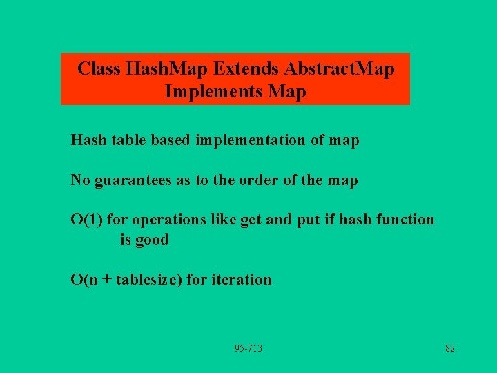 Class Hash. Map Extends Abstract. Map Implements Map Hash table based implementation of map