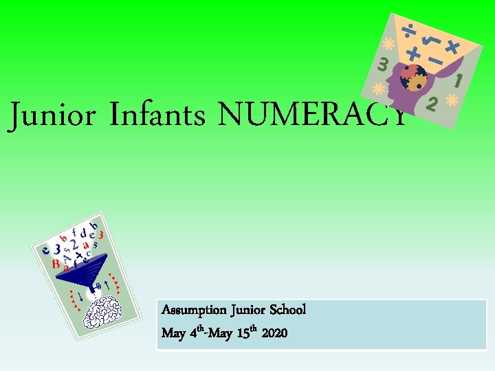 Junior Infants NUMERACY Assumption Junior School May 4 th-May 15 th 2020 