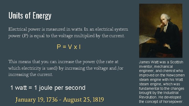 Units of Energy Electrical power is measured in watts. In an electrical system power