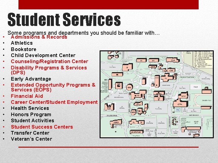 Student Services • • • • Some programs and departments you should be familiar