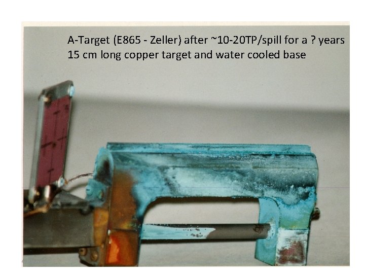 A-Target (E 865 - Zeller) after ~10 -20 TP/spill for a ? years 15