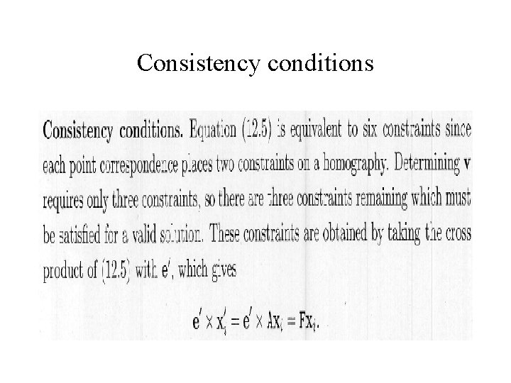 Consistency conditions 
