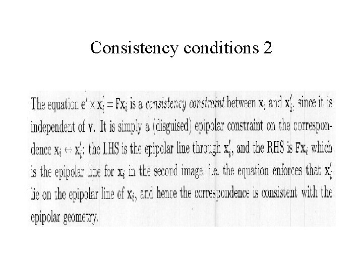 Consistency conditions 2 