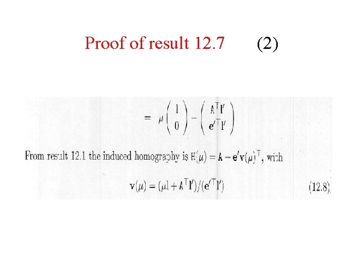 Proof of result 12. 7 (2) 