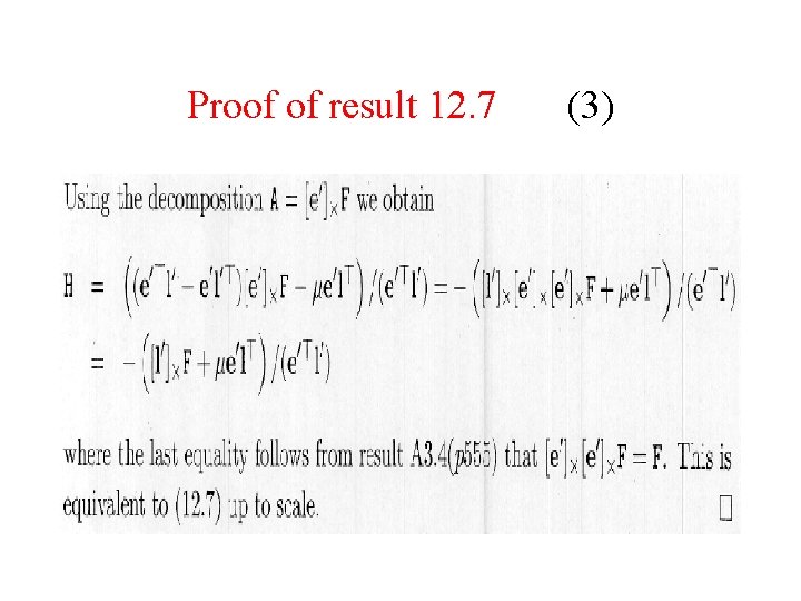Proof of result 12. 7 (3) 