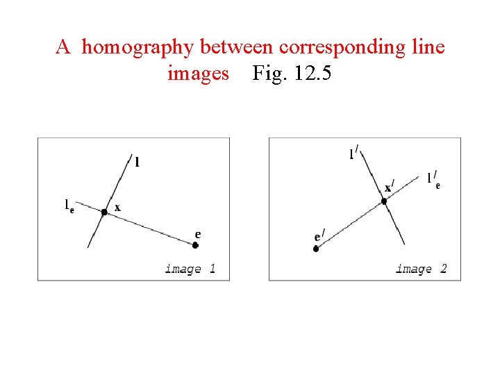 A homography between corresponding line images Fig. 12. 5 