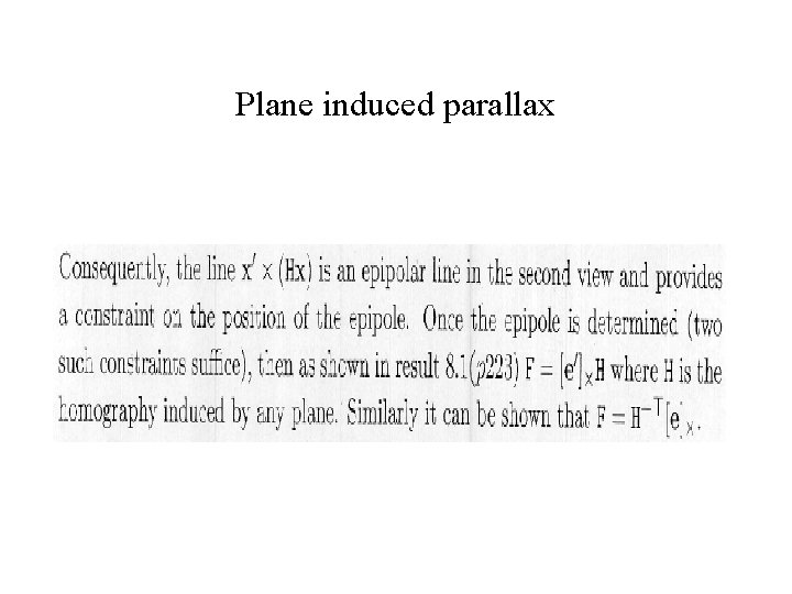 Plane induced parallax 