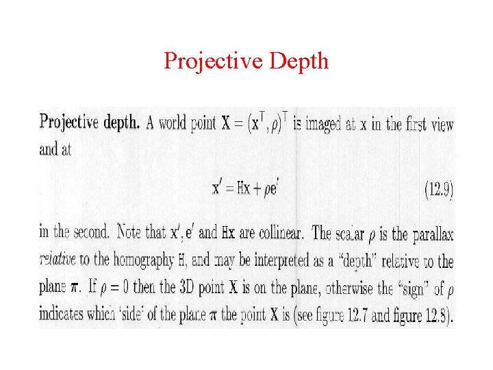 Projective Depth 