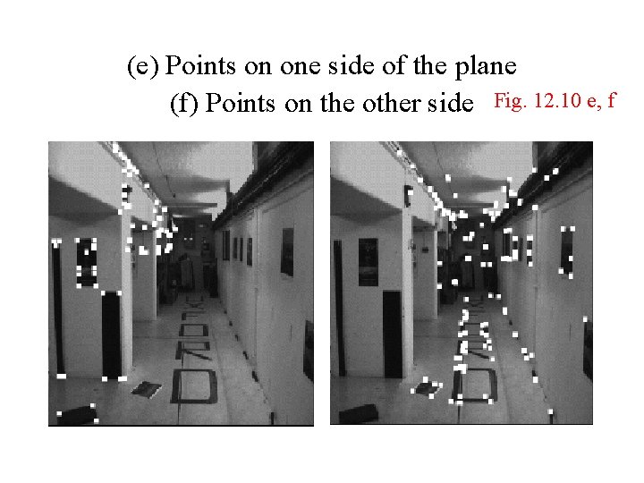 (e) Points on one side of the plane (f) Points on the other side