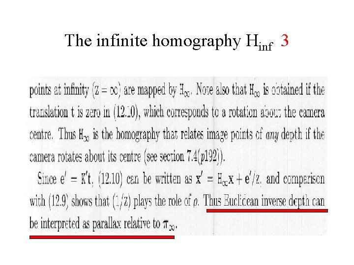 The infinite homography Hinf 3 