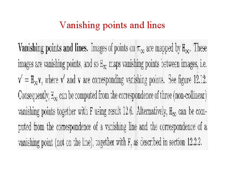 Vanishing points and lines 