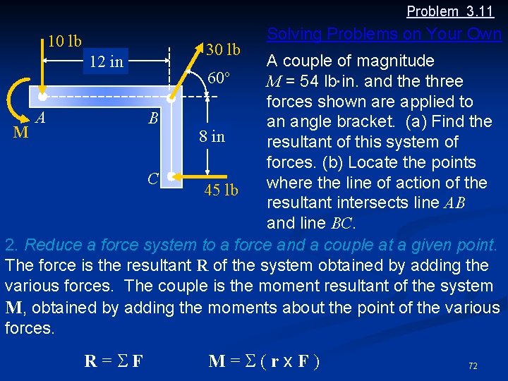 Problem 3. 11 10 lb 30 lb Solving Problems on Your Own A couple