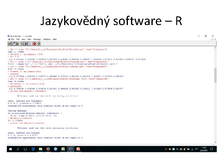 Jazykovědný software – R 