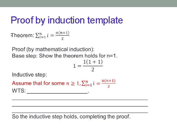 Proof by induction template • 