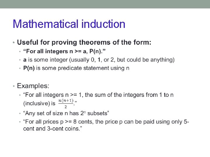 Mathematical induction • 