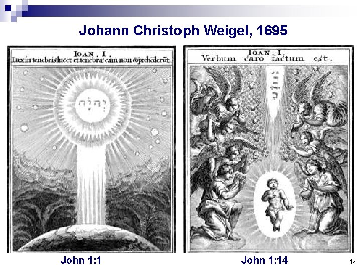 Johann Christoph Weigel, 1695 John 1: 14 14 