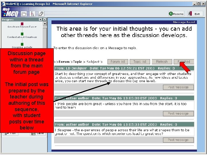 Discussion page within a thread from the main forum page The initial post was Discussion page within a thread from the main forum page The initial post was