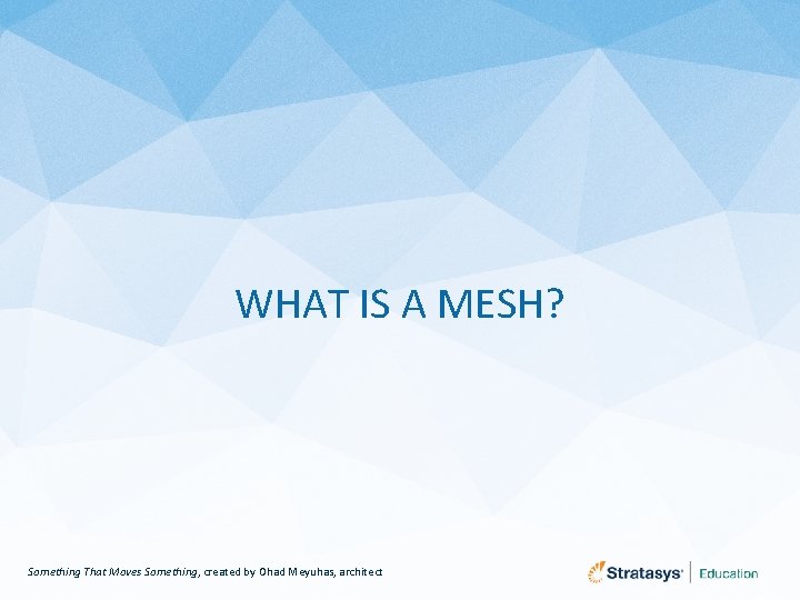 WHAT IS A MESH? Something That Moves Something, created by Ohad Meyuhas, architect 