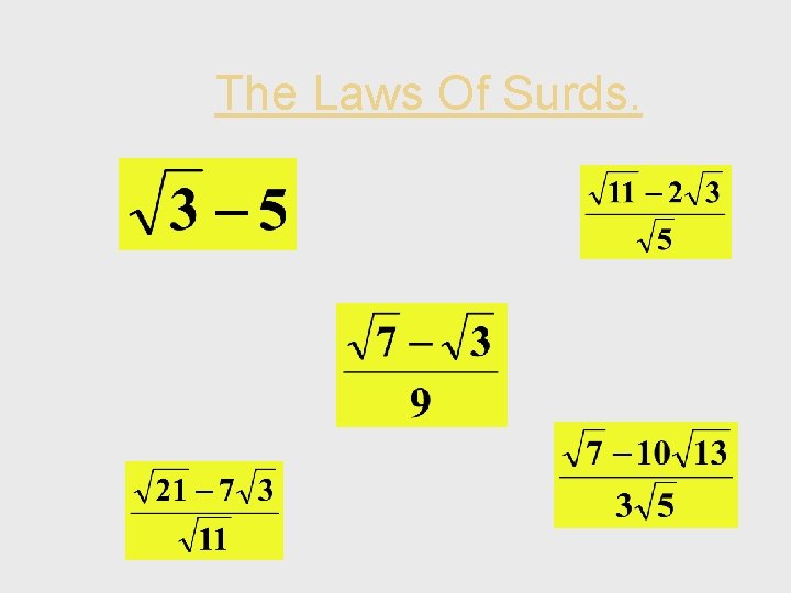 The Laws Of Surds. 