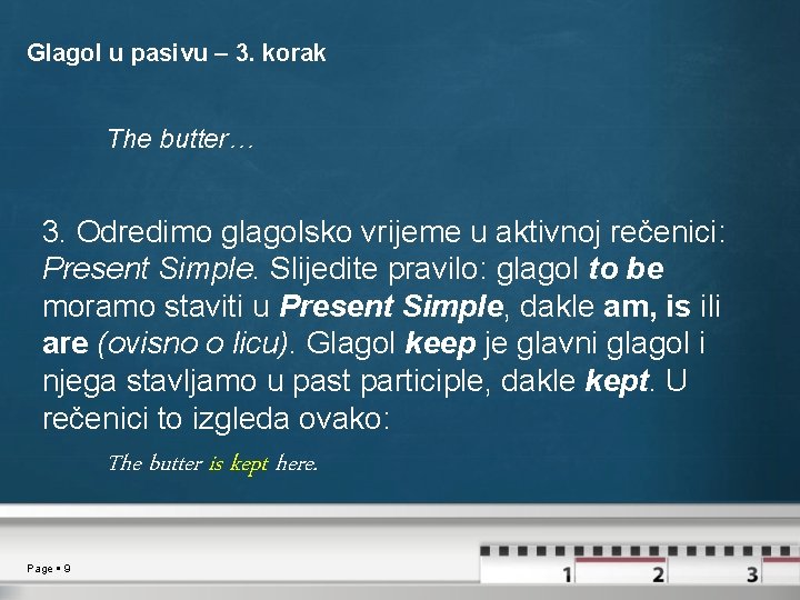 Glagol u pasivu – 3. korak The butter… 3. Odredimo glagolsko vrijeme u aktivnoj