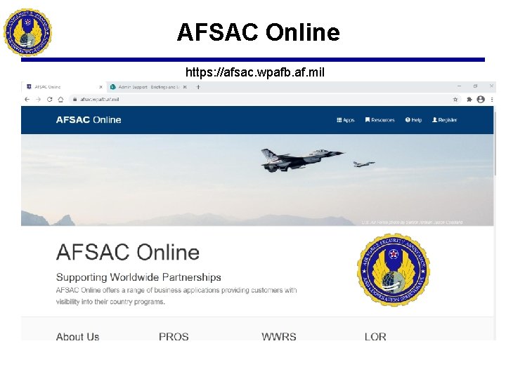 AFSAC Online https: //afsac. wpafb. af. mil 