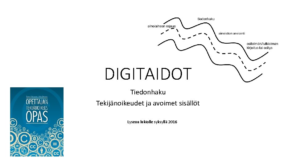 DIGITAIDOT Tiedonhaku Tekijänoikeudet ja avoimet sisällöt Lyseon lukiolle syksyllä 2016 