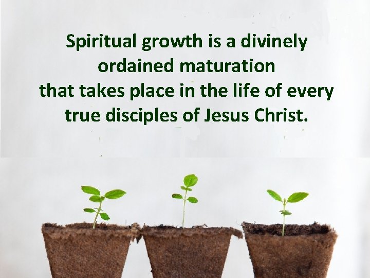 Spiritual growth is a divinely ordained maturation that takes place in the life of