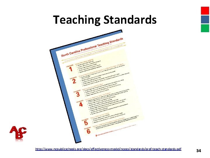 Teaching Standards http: //www. ncpublicschools. org/docs/effectiveness-model/ncees/standards/prof-teach-standards. pdf 34 