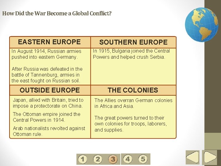 3 How Did the War Become a Global Conflict? EASTERN EUROPE In August 1914,
